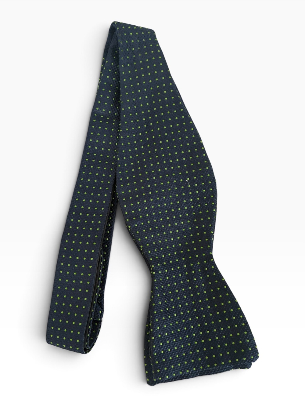 Burberry Navy Bow Tie with Green Micro Dots